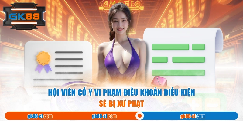 Hội viên cố ý vi phạm điều khoản điều kiện sẽ bị xử phạt